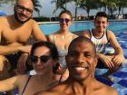 Enjoying a pool day with the Venezuelan volunteer group