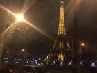 The Seine, the river through Paris, goes right past the Eiffel Tower.