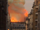 Notre Dame while firefighters were putting out the fire on Monday, view from the Pantheon.