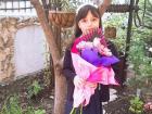 It is a Romanian tradition to give flowers to teachers on the first day of school