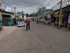 The first part of my walk home from school features narrow roads and shops on both sides