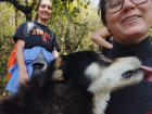 Trail pup licks