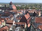 View of the market square and the sea