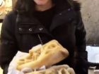 Happy me with a fried calamari baguette