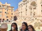 Eating Italian gelato at the Trevi Fountain with my lovely travel buddies