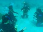 My instructor, Mill, communicating with us under water using hand signals.