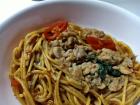 Thai Pasta is often spicy like this Basil Chicken Spaghetti