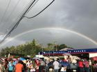 A rainbow (Spanish: arcoiris) in Tonosi town center 