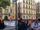 Students protesting for Catalonian independence