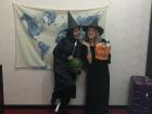 My friend and I before we walked around the dorm throwing candy