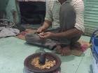 My friend's dad making peanut sauce