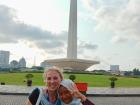 This is me and Yaya in front of Monas, a landmark in Jakarta