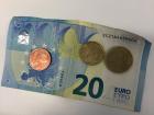 20 euro bill and some coins