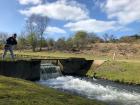 Posing on a dam at the Waterleidingduinen