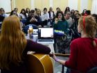 Annie and I performing at a talent show during an English immersion retreat for high schoolers