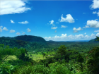 A view of the rural mountainside in Samoa