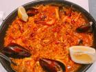 Seafood Paella: A seafood and rice dish