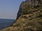 A side shot of Seongsan Ilchulbong, which is a massive tuff cone formation created by hydrovolcanic eruptions