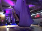 Trying some aerial yoga poses