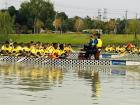 University students participating in the dragon boat races