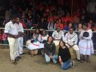 This Carnival group from La Paz sat with us and performed whenever there was a big gap in the parade