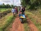 Me, other students, and our host moms on the way to harvest yuca