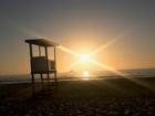 The sun beginning to set on Renaca Beach, a well-known spot for surfing