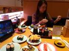 My new Japanese friend took me to a sushi conveyor belt!