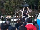 The line in a local shrine for Hatsumoude, the first prayer of the new year