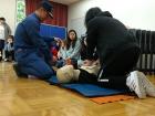 The local fire crew came to our dorm and taught us how to do CPR, use a fire extinguisher, and where to evacuate in case of a fire or earthquake