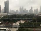 The view from the Shanghai Museum is clouded by fog and clouds