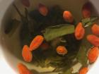 I drink a lot of tea after boiling tap water, such as this green tea with goji berries
