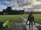 My sister and I learning the importance of proper footwear in Ireland 