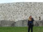 The wind is strong up on Newgrange