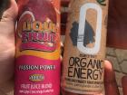 These are two of the most popular fruit and energy drinks here