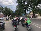 On the road, motorcycles often outnumber cars by at least 2 to 1