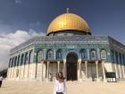 Standing in front of the Dome of the Rock, which is one of the three major religious sites in the Old City of Jerusalem