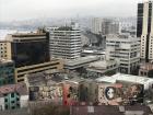 Valparaíso is mostly made up of smaller buildings but there are some bigger ones which have beautiful murals