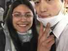 A selfie I took with this performer that was busking, singing K-pop songs for tips