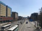 A view of the busy street from a bridge