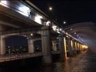 The Banpo Bridge at the Han River has a water and light show at night
