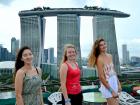 A person for each Tower of Marina Bay Sands hotel