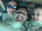 My friends and I swimming in a cenote