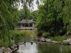 This ancient temple home peeks out from the coverage of the trees