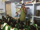 Playing my violin for students in northern India