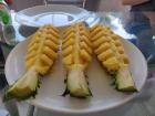 Fresh pineapple for breakfast in Kerala