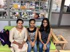 Aishwarya, Roopa and me sitting together in the lab