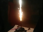 A dramatic candle burning on top of my cake!
