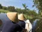 Two friends on a boat