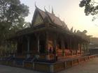 This is Ly Da and me at a Khmer pagoda in the early afternoon, listening to the monks chant